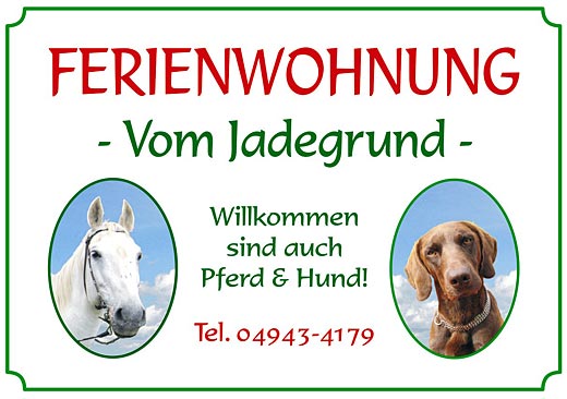 Willkommen sind auch Pferd und Hund